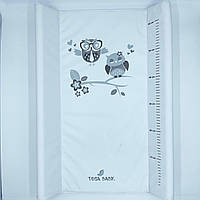 Пеленатор для малышей с жесткой безопасной базой, креплением для кроватки / комода Tega Baby Белый + Серый