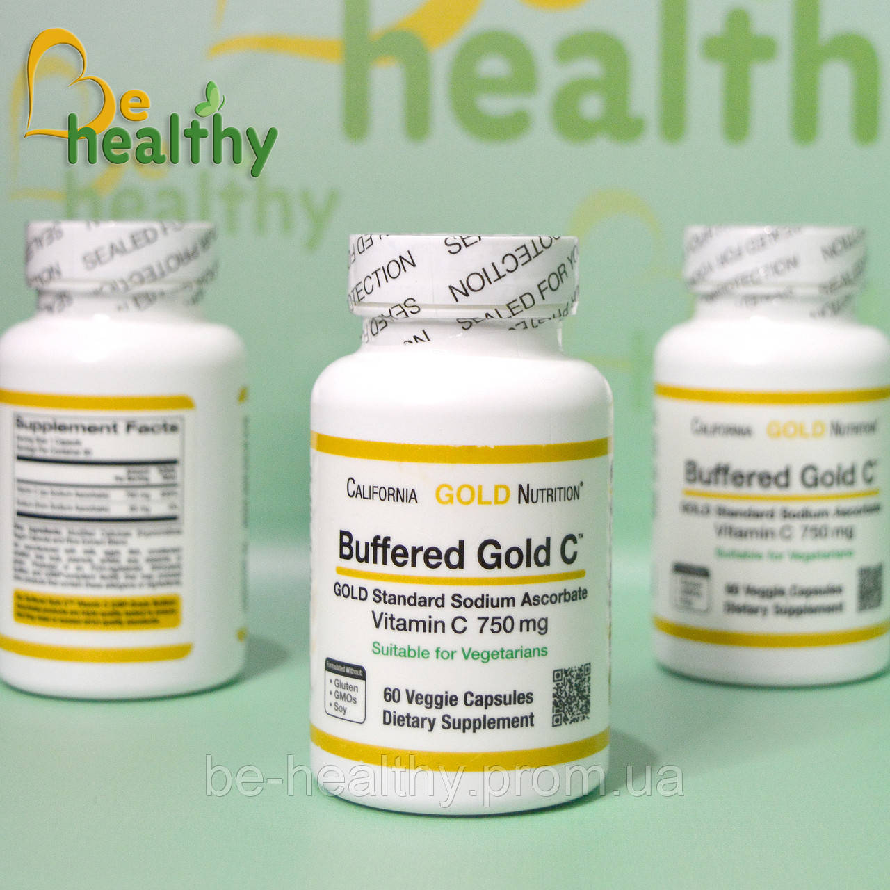 Буферизовані капсули з вітаміном С, аскорбат натрію, 750 мг, California Gold Nutrition, GOLD Standard, 60 вег. капсул