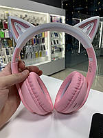 Навушники дитячі геймерські AUX з вушками кішки, Навушники блютуз котячі вушка з мікрофоном хоко