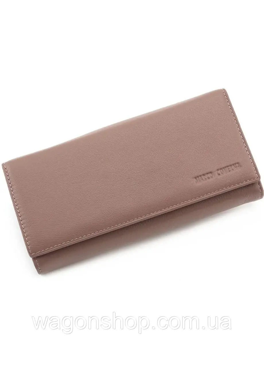 Жіночий шкіряний гаманець пудрового кольору Marco Coverna, фото 1