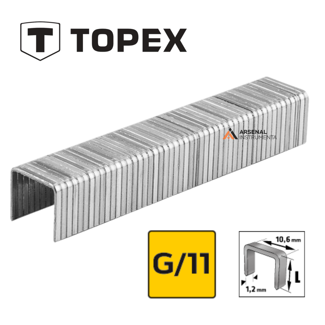 Скоби 10 мм x 10.6мм x 1.2мм 1000 шт. тип G 41E410 Topex