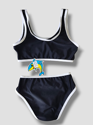 Дитячий роздільний купальник Teres 1018M чорний 32 34 36 38 розмір, фото 2