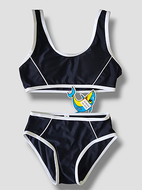 Дитячий роздільний купальник Teres 1018M чорний 32 34 36 38 розмір, фото 1