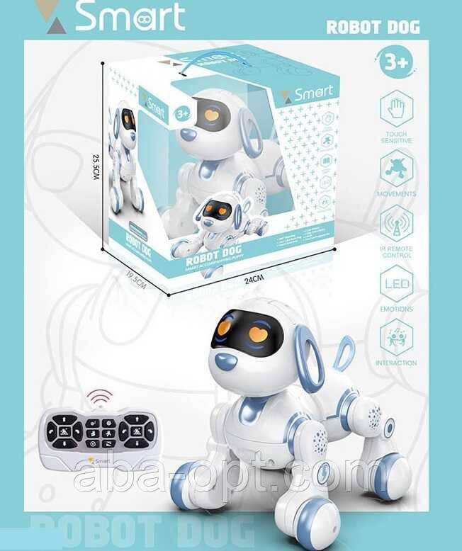 Собачка на радіокеруванні 6601 (12) звук, підсвічування, від акумулятора, декілька режимів, реагує на дотик, в коробці, фото 1