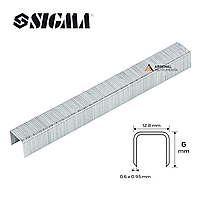 Скобы 6 × 12,8 мм для пневмостеплера (5000шт). 2817061 SIGMA