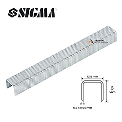 Скоби 6 × 12,8 мм для пневмостеплера (5000шт). 2817061 SIGMA