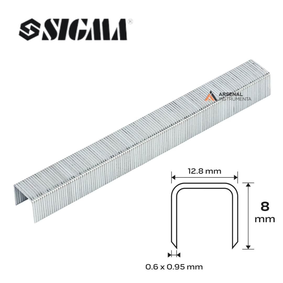 Скоби 8 × 12,8 мм для пневмостеплера (5000шт) 2817081 SIGMA