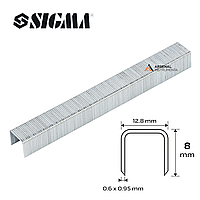 Скобы 8 × 12,8 мм для пневмостеплера (5000шт) 2817081 SIGMA