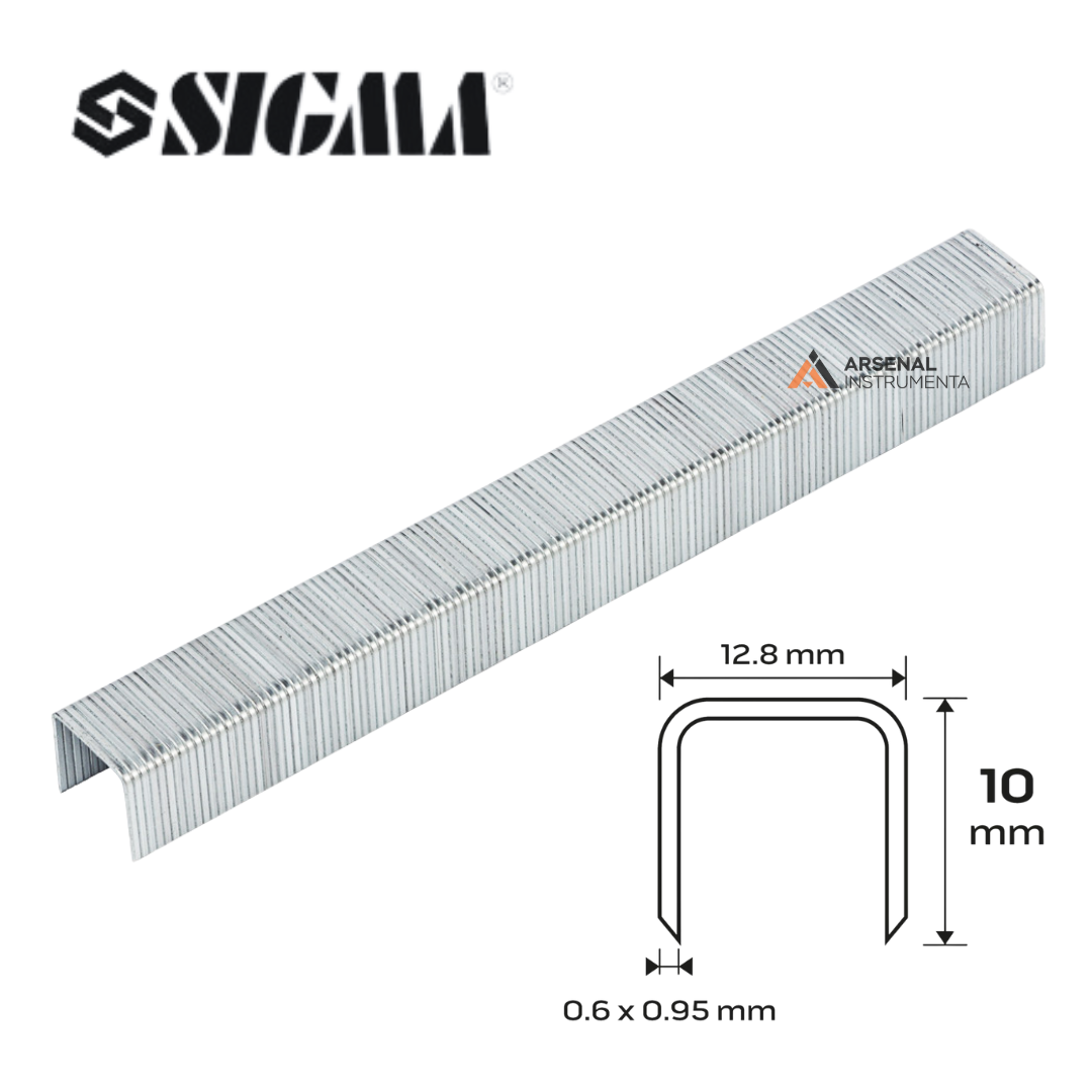 Скоби 10 × 12,8 мм для пневмостеплера (5000шт) 2817101 SIGMA