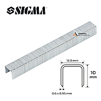 Скобы 10 × 12,8 мм для пневмостеплера (5000шт) 2817101 SIGMA