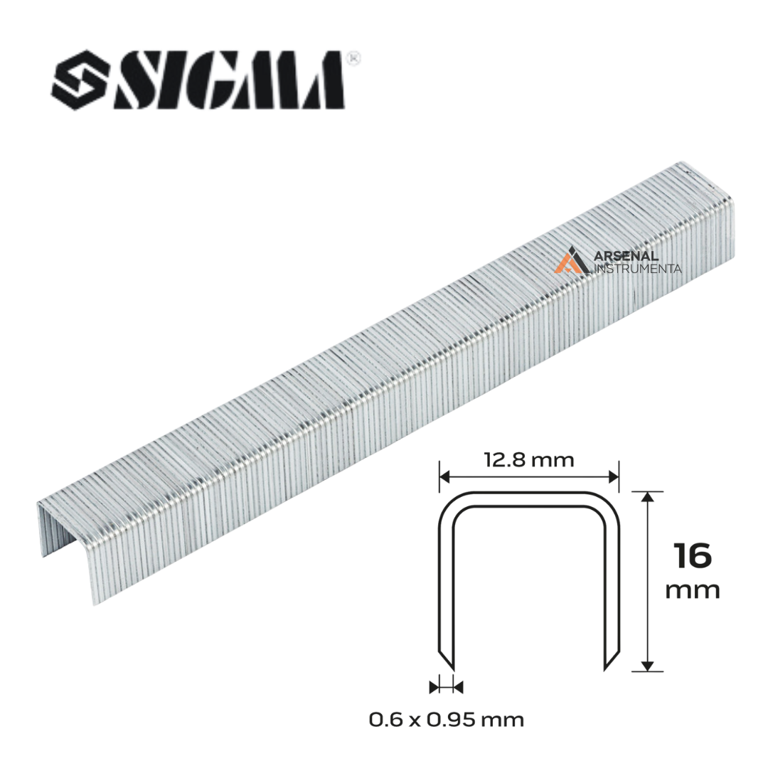 Скоби 16 × 12,8 мм для пневмостеплера (5000шт) 2817161 SIGMA