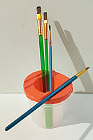 Стакан-непроливайка на 1 відділення для малювання / Одинарна склянка непроливайка / помаранчева