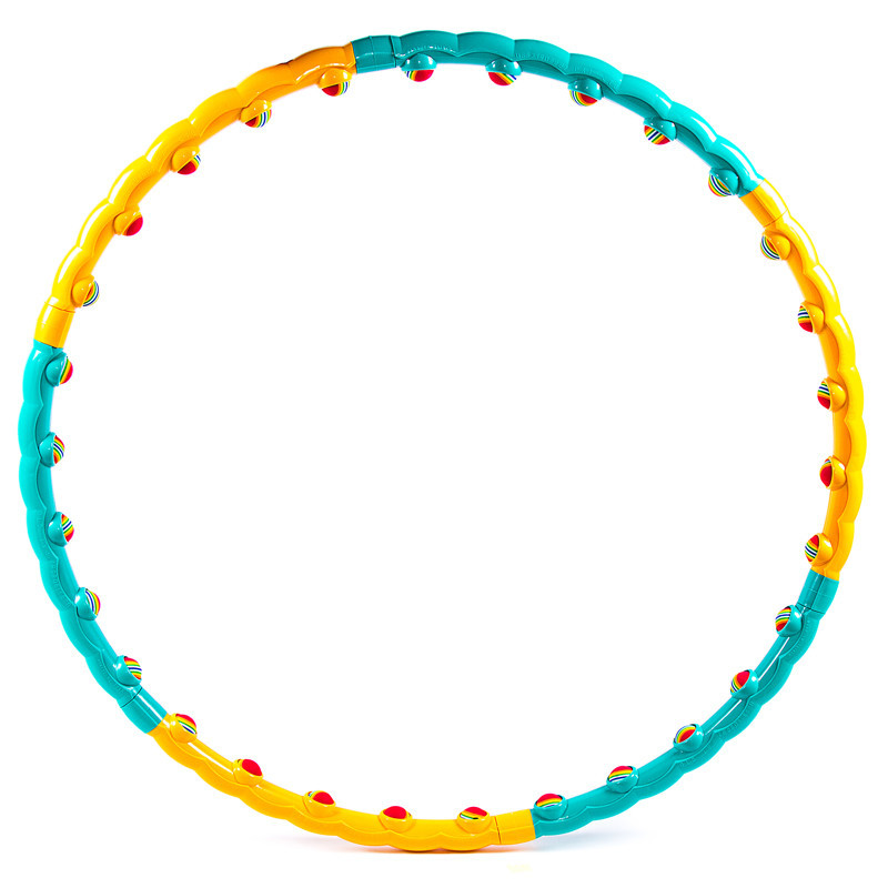 Обруч розбірний, масажний, кульки, жовто/зелений, D=92/100cm, вага 1.1кг