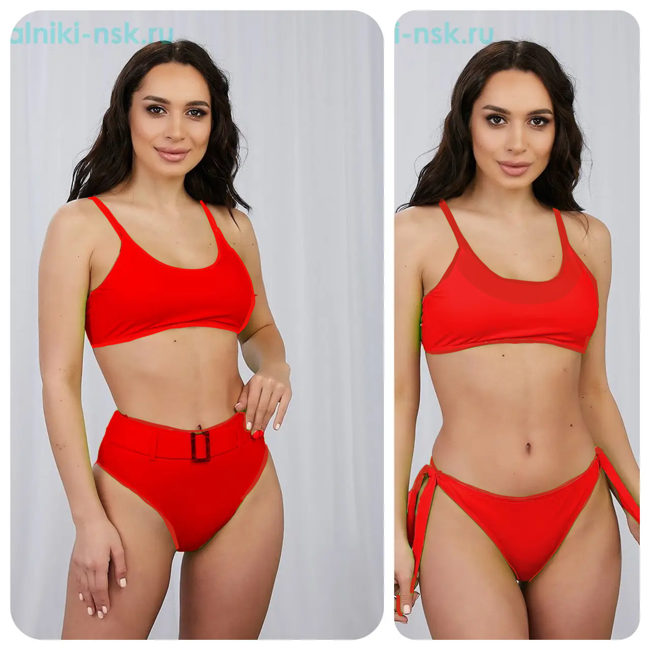 Купальник раздельный с двумя плавками Samegame 9656 Иванна красный (В НАЛИЧИИ ТОЛЬКО 44 46 48 50 52 УКР