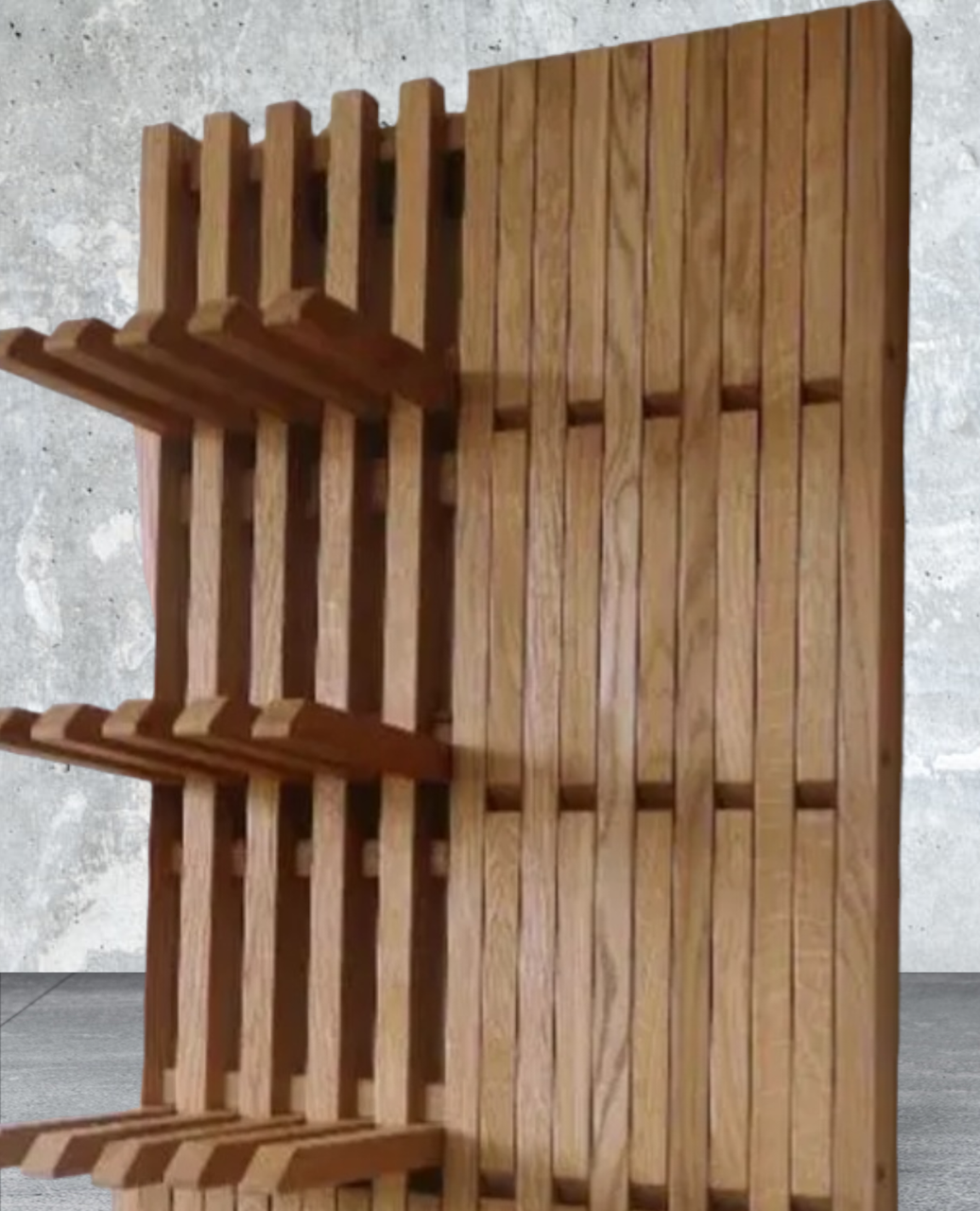 Вішалка настінна з відкидними гачками Piano 120х70 натуральне дерево Ясен