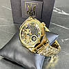 Годинник наручний кольору золота чоловічий механічний з автопідзаводом патріотичний годинник сталевий з гербом України, фото 5