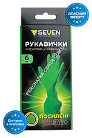 Перчатки защитные SEVEN нитриловые зеленые усиленные XL (уп. 3 пары)