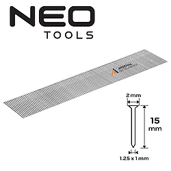 Цвяхи для пневматичного степлера 15 мм тип 300 (F) уп. 4000 шт. NEO 14-651