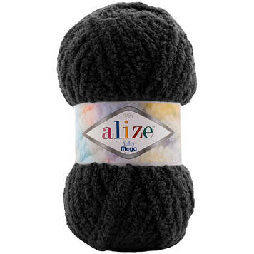 Alize Softy Mega, колір Чорний №60