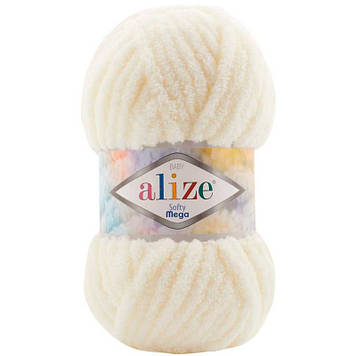 Alize Softy Mega, колір Молочний №62