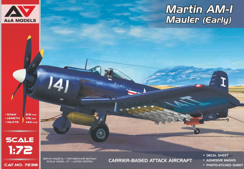 Пластикова модель 1/72 A&A Models 7238 американський штурмовик Martin AM-1 Mauler
