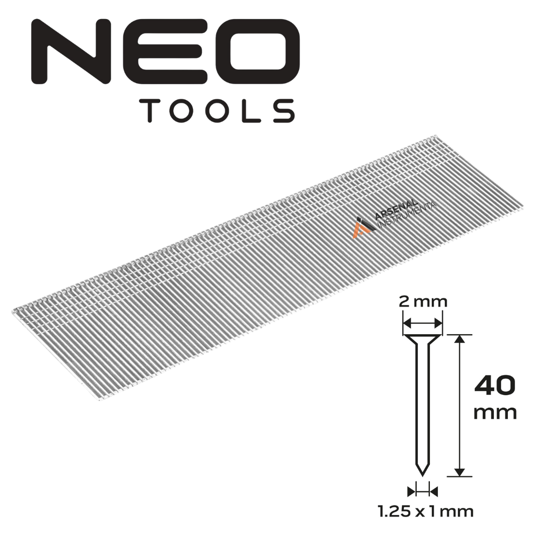 Цвяхи для пневматичного степлера 40 мм тип 300 (F) уп. 4000 шт. NEO 14-656, фото 1