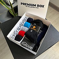 Подарунковий чоловічий набір Calvin Klein Winter труси боксери 5 штук 4 пар шкарпеток і рукавички Кельвін Кляйн
