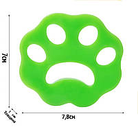 Силіконові лапки щітка для чищення вовни товщина 1см. Зелені вкладки для прання, для чищення одягу, фото 2
