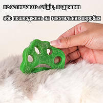 Силіконові лапки щітка для чищення вовни товщина 0,5см. Зелені вкладки для прання, для чищення одягу, фото 6