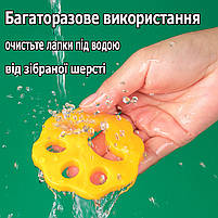 Силіконові лапки щітка для чищення вовни товщина 1см. Зелені вкладки для прання, для чищення одягу, фото 7
