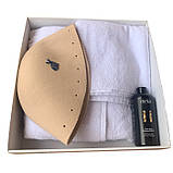 Подарунковий набір для лазні та сауни Premium класу хуст білий \ біж ( Husst ), фото 3