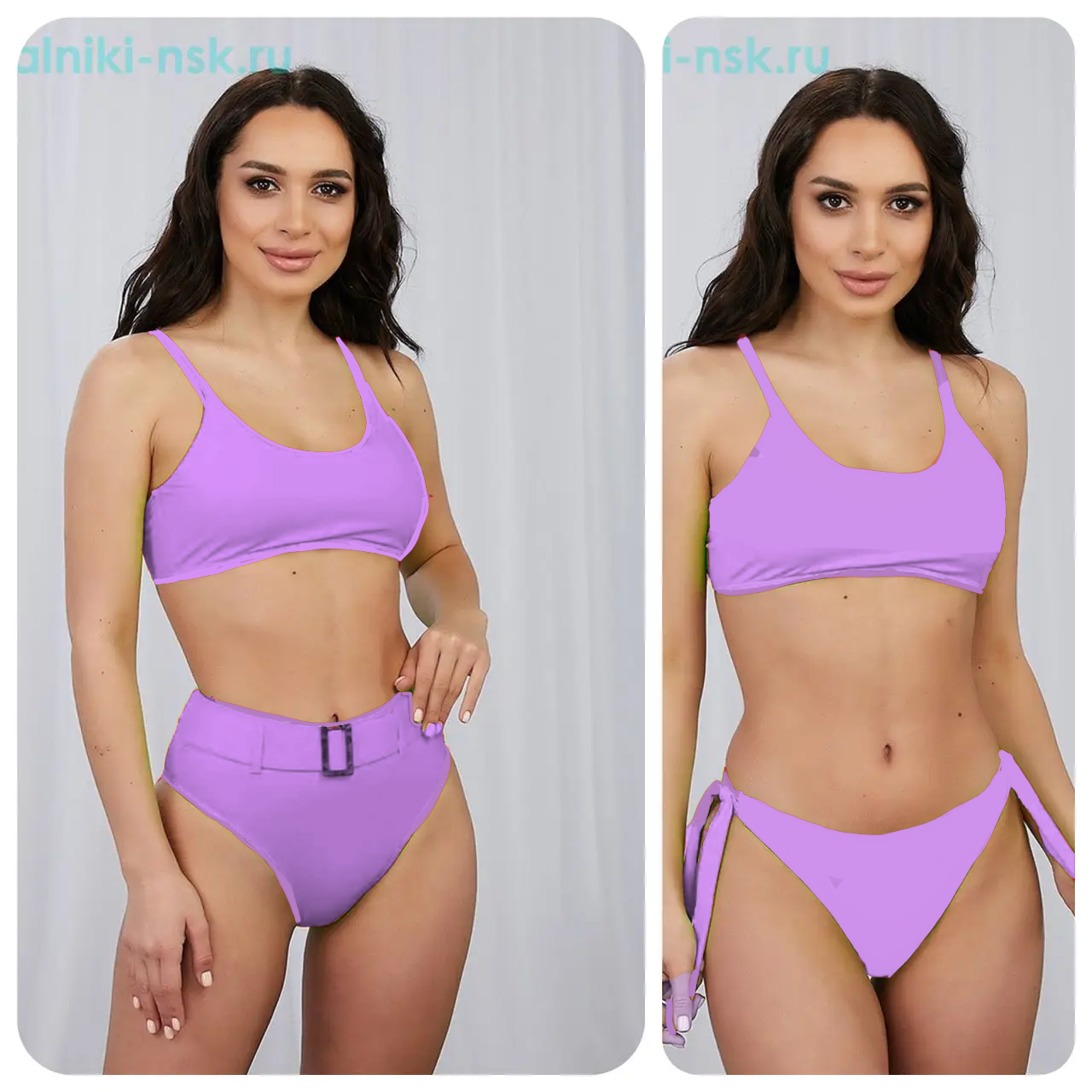 Купальник раздельный с двумя плавками Samegame 9656 Иванна фиалка (В НАЛИЧИИ ТОЛЬКО 44 46 48 50 52 УКР р-ры)