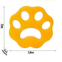 Силіконові лапки щітка для чищення вовни товщина 0,5см. Помаранчеві вкладки для прання, для чищення одягу, фото 2
