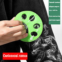 Силіконова лапка зелена багаторазова липка щітка для видалення вовни, сміття. Липка щітка товщина 1см, фото 10