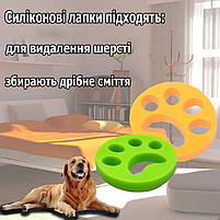 Силіконова лапка зелена багаторазова липка щітка для видалення вовни, сміття. Липка щітка товщина 1см, фото 8