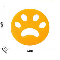 Силіконова лапка помаранчева багаторазова липка щітка для видалення вовни, сміття. Липка щітка товщина 1см, фото 2
