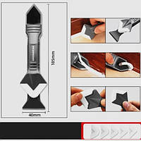 Шкребок для герметика, шпатель для видалення та вирівнювання герметика, 5 насадок