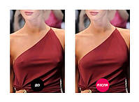 Багаторазові силіконові наклейки на груди бежеві 1 пара (2шт). Коригувальні наклейки тілесні на соски, фото 9