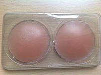 Багаторазові силіконові наклейки на груди бежеві 1 пара (2шт). Коригувальні наклейки тілесні на соски, фото 7