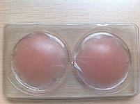 Багаторазові силіконові наклейки на груди бежеві 1 пара (2шт). Коригувальні наклейки тілесні на соски, фото 6