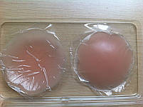 Багаторазові силіконові наклейки на груди бежеві 1 пара (2шт). Коригувальні наклейки тілесні на соски, фото 5