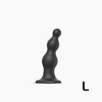 Насадка для страпона Strap-On-Me Dildo Plug Beads Black L - SO8985