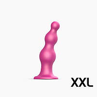 Насадка для страпона Strap-On-Me Dildo Plug Beads Framboise Metallic XXL - SO8990