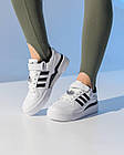 Жіночі кросівки Adidas Originals Forum 84 Low New білі з чорним шкіряні Адідас Форум, фото 6