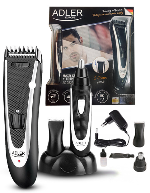 Машинка для стрижки Adler AD 2822 + тример — 24 режими, акумулятор, фото 1
