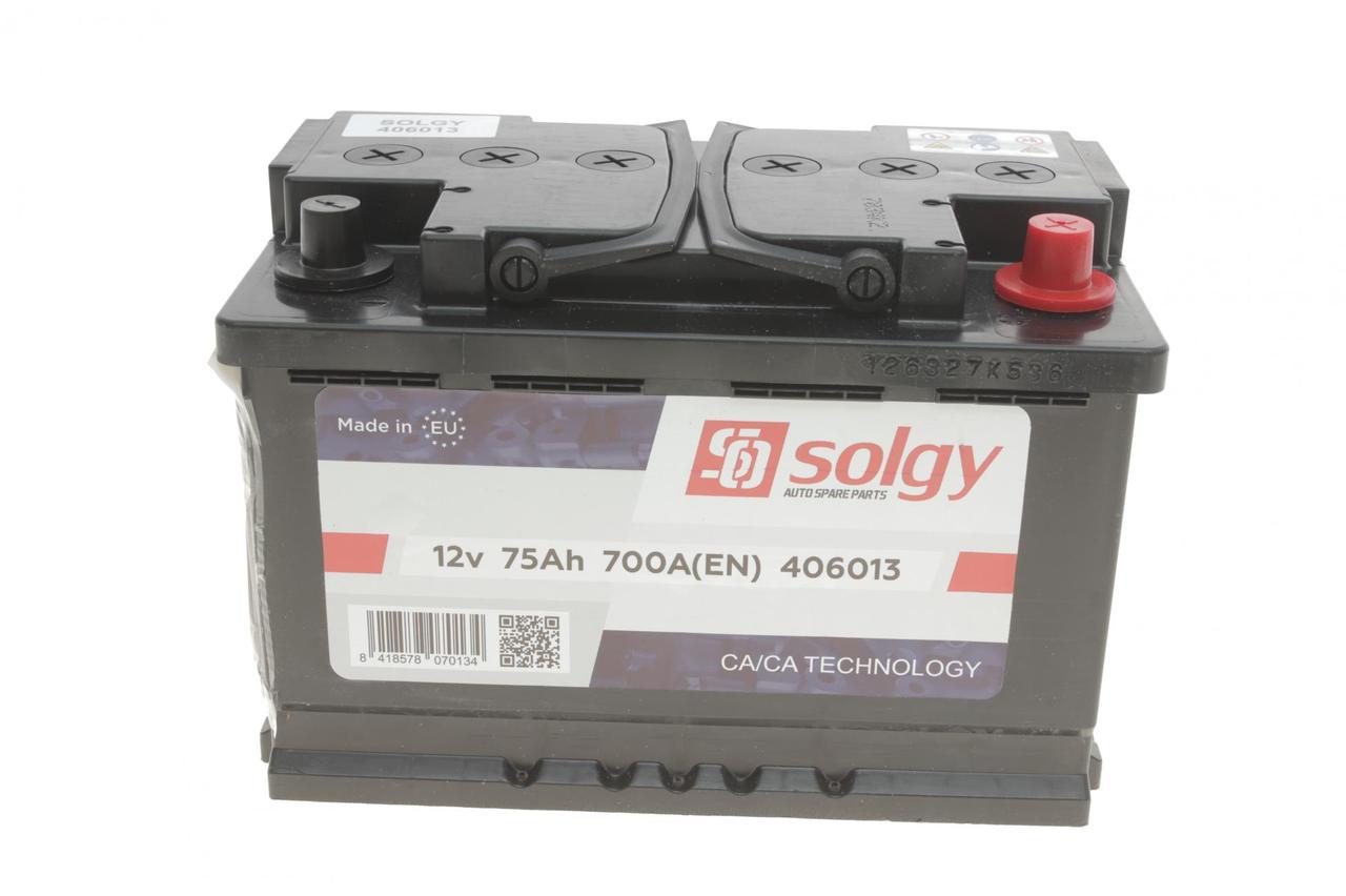 Акумулятор Solgy 75Ah 700A (0) R+, фото 1