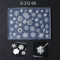 Силиконовый молд для дизайна ногтей Снежинки G-212-05