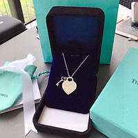 Серебристая подвеска Heart Tag with Key Pendant Tiffany & Co Silver