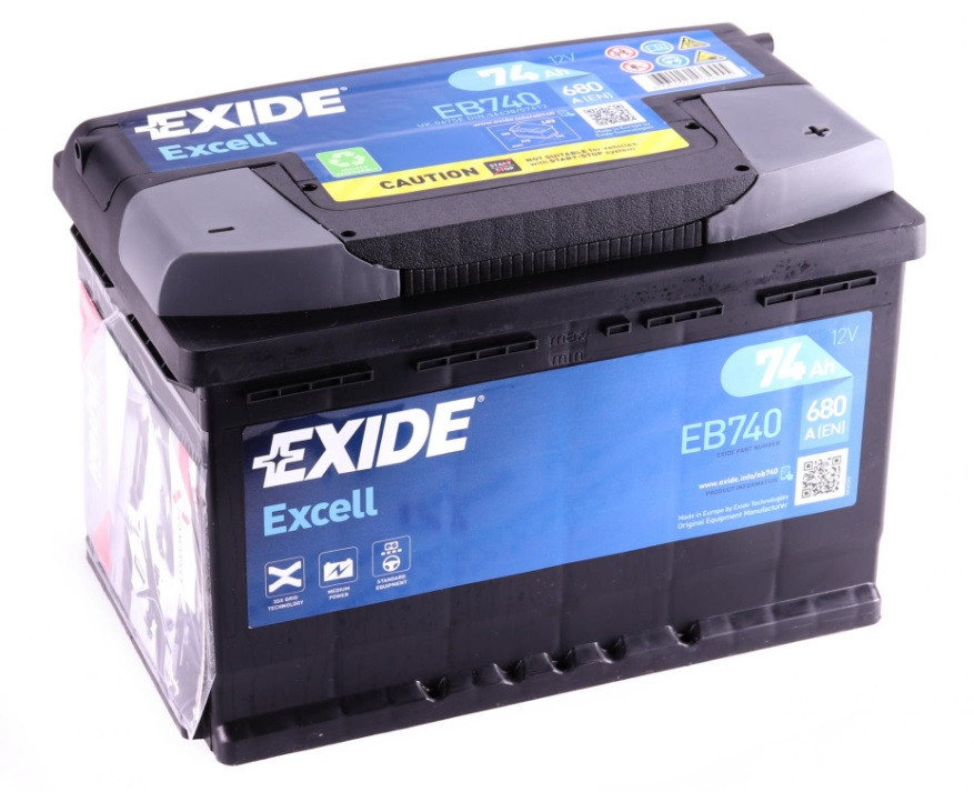 Акумулятор Exide Excell 74Ah 680A (0) R+