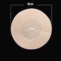 Одноразові стікіні наклейки на груди бежеві комплект 5 пар. Неткані наклейки для сосків під одяг тілесні, фото 5